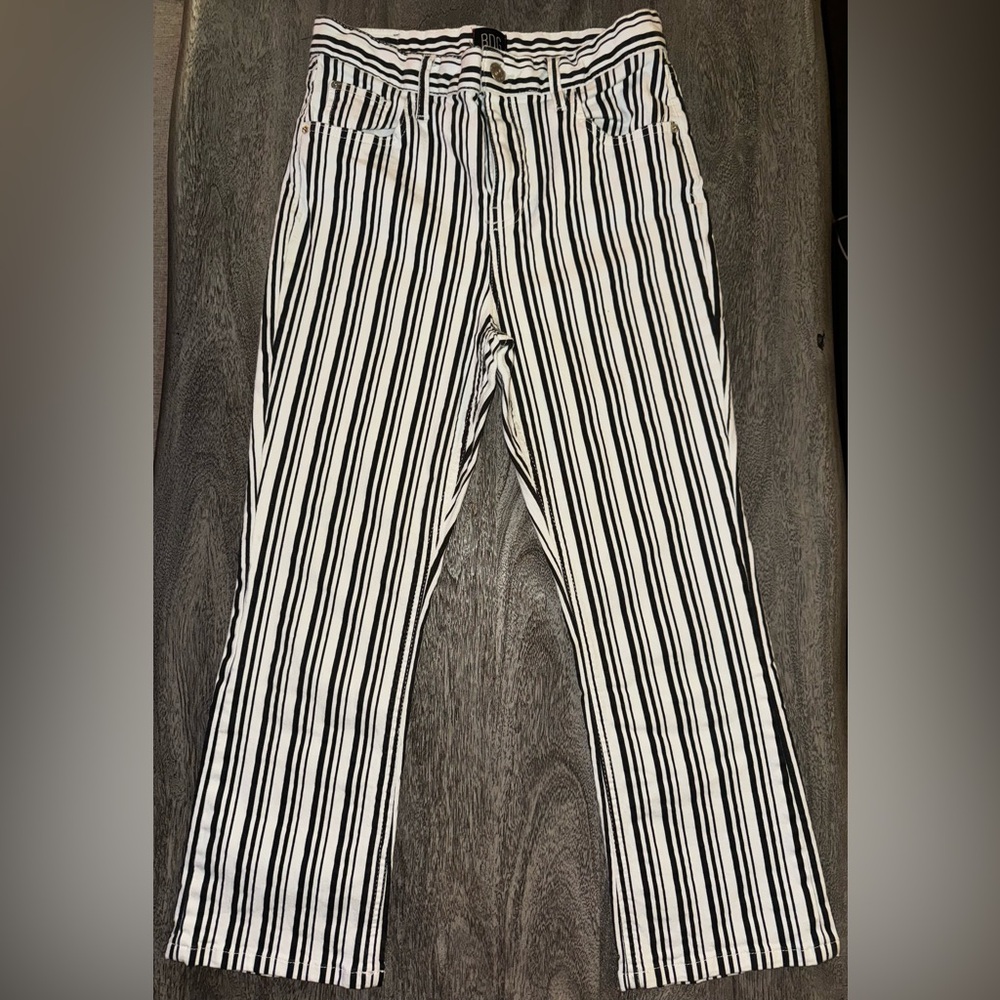 BDG Urban Outfitters Kick Flare High Rise Cropped Pants (Striped, Size 29) - Picture 4 of 9